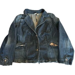Venezia Women's Jean Jacket Dark Blue Denim 2 Button size 22/24